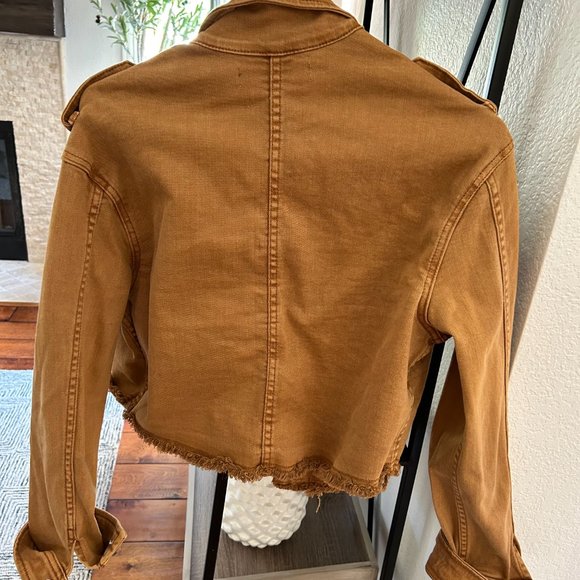 Bishop and Young Brown Denim Cropped Jacket - Picture 3 of 5